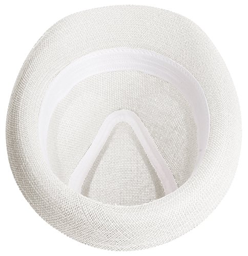 Enimay Vintage Unisex Fedora Hat Classic Timeless Light Weight 2116 - White S/m