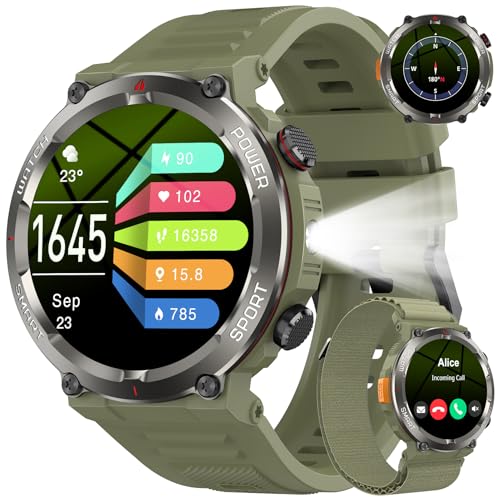 Smartwatch Herren mit Telefonfunktion, 1,45' HD Fitnessuhr Smart Watch ,...