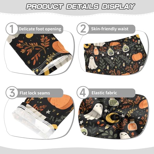 senya Girls Printed Leggings Yoga Pants Leaf Ghost Pumpkin Potion Pattern for Kids in 4t to 10 Years, 4T3