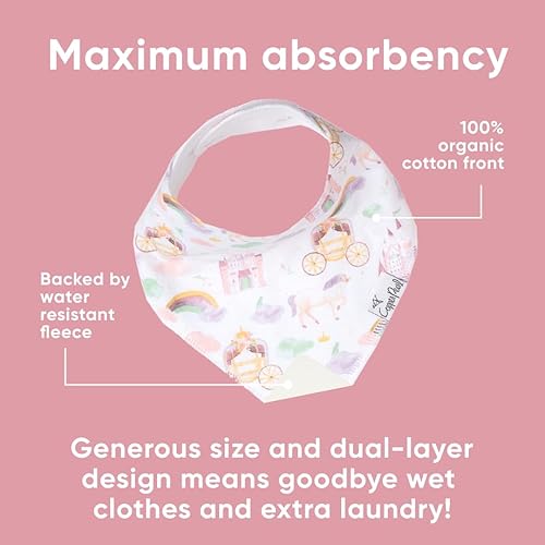 Miniatura 61 de Copper Pearl Paquete de 4 baberos de algodón suave para babeo y dentición, baberos absorbentes para bebés niñas y niños, ajustables para adaptarse a