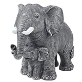 BIINEEST Elephant Decor Statue Mom Gifts Brings Good Luck Figurine Elefantes Decorativos para Sala Ornament for Bookshelf TV Stand Shelf Living Room Office Home Decor Elephant Gifts for Women(Grey)
