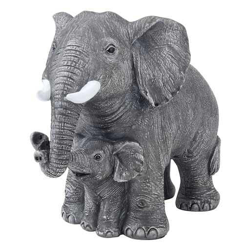 BIINEEST Gold Elephant Statue Elephants Figurines for TV Stand Shelf Decor