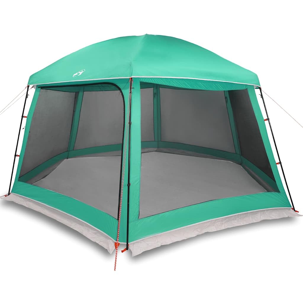 Zielony namiot basenowy ze zdejmowanym zadaszeniem, ściankami z siatki, wodoodporny poliester 185T, 512 x 458 cm, ochrona przed promieniowaniem UV, na kemping, piknik, plażę, ochrona przed owadami