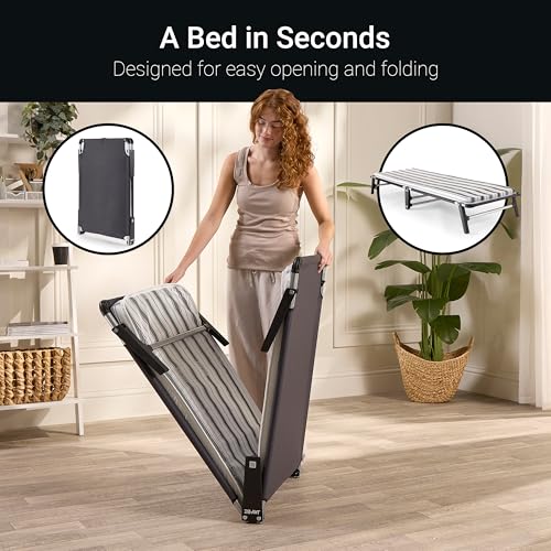 JAY-BE ME70 Mobile Folding Bed With Comfort Mattress, Single - 6