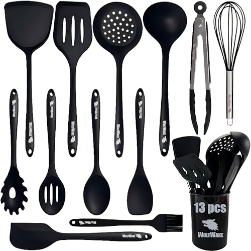 WOLFWAKE 13 Piezas Utensilios de Cocina de Silicona -...