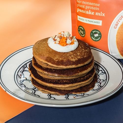 Image of Cosmix No-Nonsense Protein Pancake | 8g Protein /Serving | Instant Breakfast with Supergrain Blend (Oats, Jowar, Kodo, Little Millet) | Pancake Mix | No Maida, No Refined Sugar | Carrot Cake - 200g