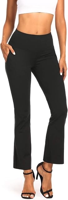 Safort 52 cale / 24 cale / 66 cm / 28 cm Wewnętrzna sukienka Bootcut spodnie do jogi z kieszeniami wysokie spodnie Capri wciągane rozciągliwe spodnie do pracy