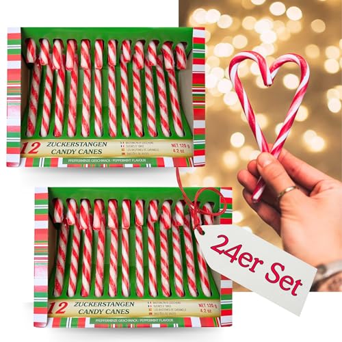 Bada Bing 24er Set Zuckerstangen essbar mit traditionellem Pfefferminz...