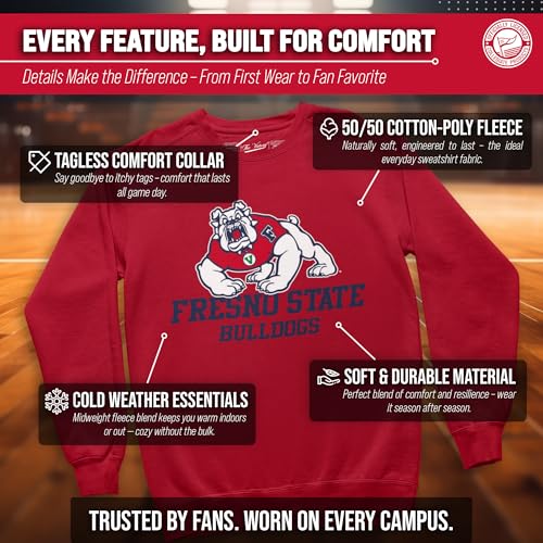 Image of NCAA College Sweatshirt Fleece Crewneck Pullover for Men and Women | Officially licensed NCAA college gameday crewneck pullover - 9 oz fleece lined sweatshirt with arch and logo design