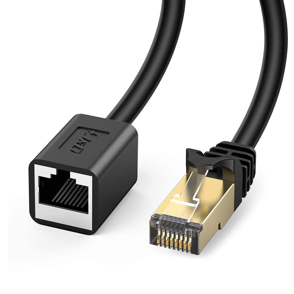 Ethernet Extension Cable, J&D Cat 6 Ethernet Extender Cable Adapter (15 Feet) - Support Cat6 / Cat5e / Cat5 Standards, RJ45 Cords Shielded Male to Female