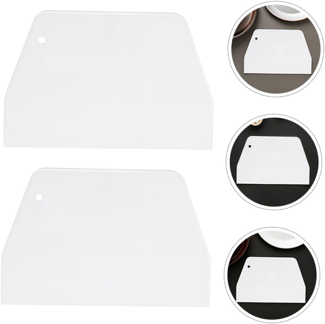 4 Piece Plastic Cake Scraper Set with Handle for Decorating