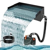 IDAMAKON Teichwasserfall Set 30 cm Edelstahl mit Pumpe,Wasserfall für Gartenteich,– Komplettes Set für Gartenteich,Bachlauf & Wasserspiel –45W 3000 L/h,inkl.Schlauch & Montagezubehör