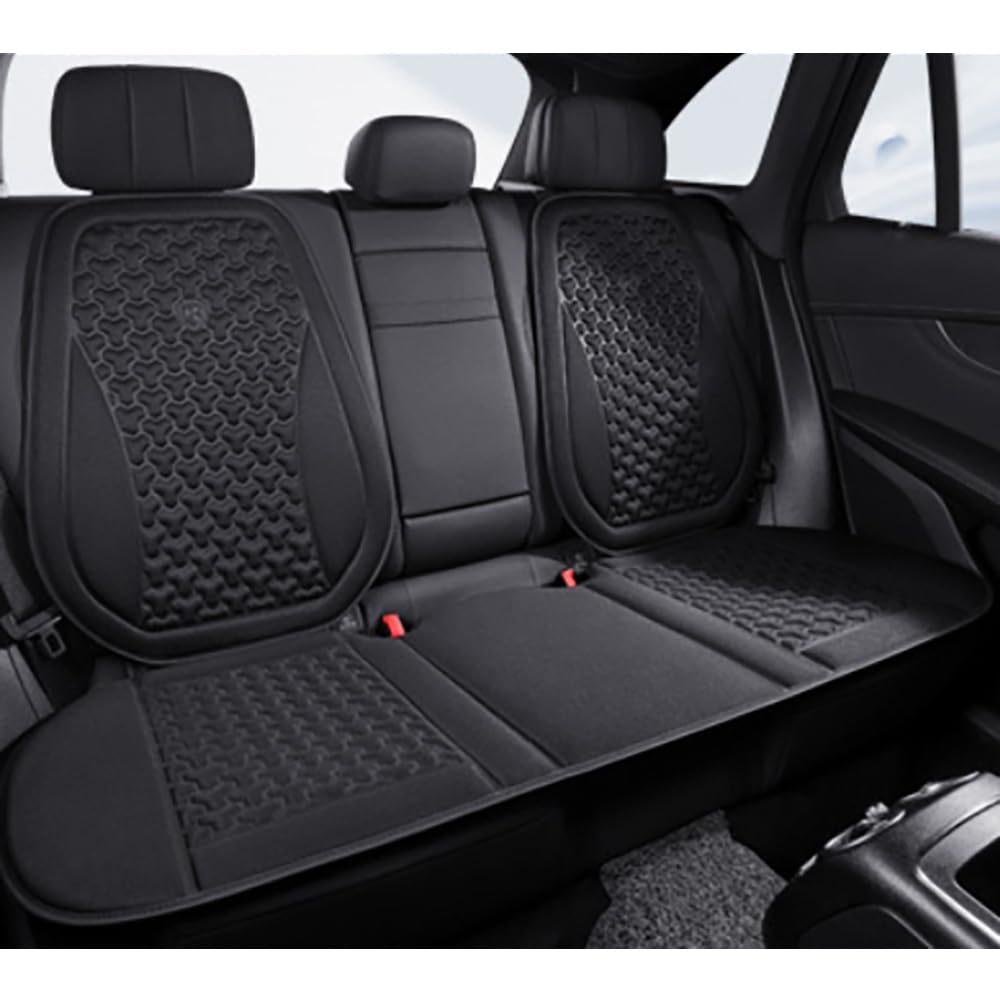 Coprisedile Auto Estivo 3D Traspirante in Seta di Ghiaccio Cuscino per Sedile, per Jeep Compass 2000-2025 Accessori Auto,Black-Back SetX1