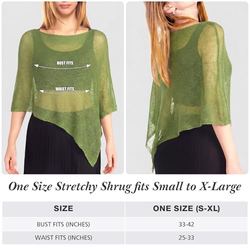 Image of Women Sheer Poncho Shrug Summer Sheer Blouse Top Lightweight Poncho Bolero for Evening Dress