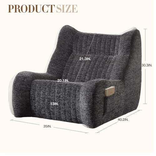 Sillón Plegable Chenille Gris miniatura 2