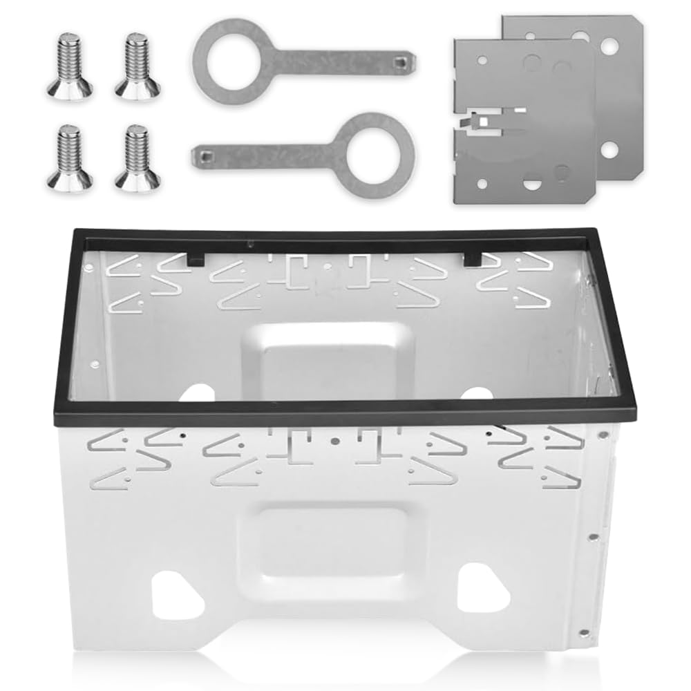 BNGXR 2 DIN Car Radio Mounting Frame, Metal Car Radio Cage, Universal Slot Car Radio Frame for Car DVD Player, Car Radio, GPS Navigation