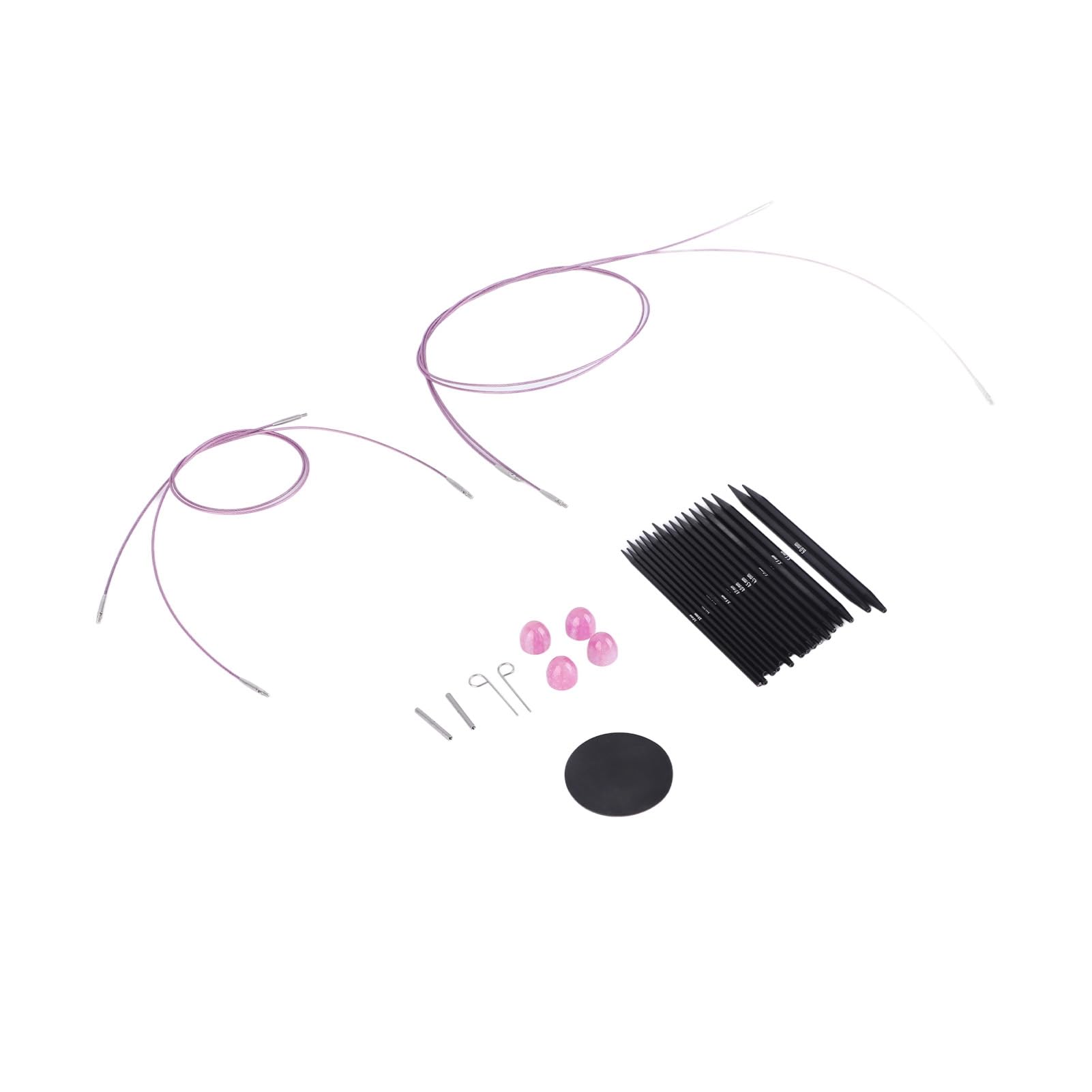 Juego de agujas de tejer circulares, juego de agujas circulares ergonómicas intercambiables de 3 a 6 mm con bolsa de almacenamiento para manualidades, entusiastas, tejedores, principiantes