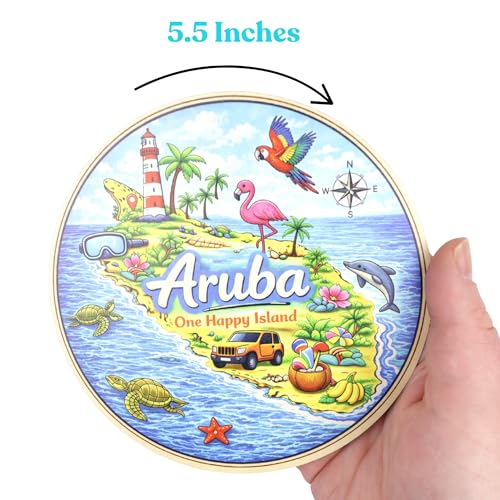 Imán mapa Aruba decorativo de vinilo 5.5 pulgadas miniatura 3