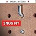 Extra Thick Black 1/4'' Pegboard Hooks for Hanging Tools, Set of 70 Pieces 1/4'' Black Peg Board Accessories Peg Hooks, Peg Board Attachments for Tools Organization