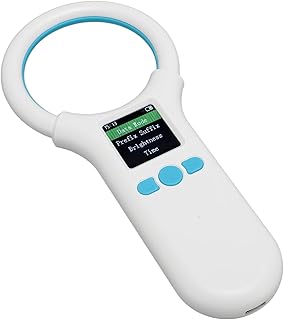 Dual Frequency Pet Microchip Reader Scanner for Animals - ISO 11784/11785 Compliant Animal Chip ID Scanner with 1.44 Inch ...