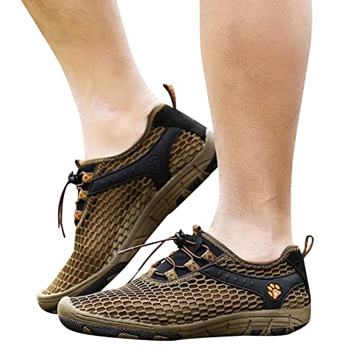 Hbeylia Mens Hiking Shoes Breathable Non-Slip No Tie Shoelaces Sneakers Hollow Out Low Cut Sporting Shoes for Outdoor Trailing Trekking Walking2
