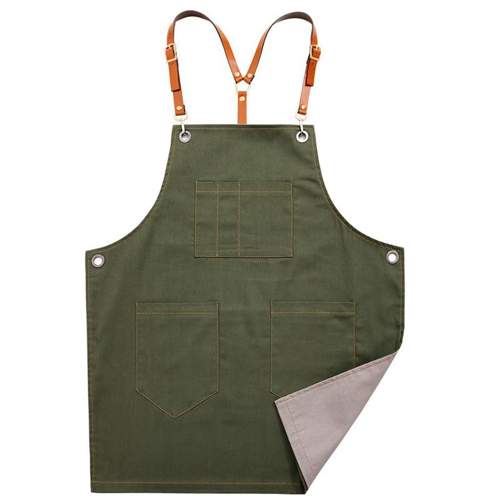 TEESONG Tablier de Chef Tablier Double Face Toile Cuisine Café Restaurant Cuisine Cuisson Peinture Vêtements De Travail Imprimés for Hommes Et Femmes Tabliers pour Hommes(A)