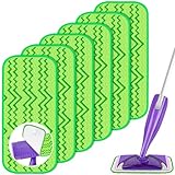 6 Reusable Mop Pads Compatible with Swiffer Wet Jet Mops, Microfiber Wet Jet Pads Refills Washable Dry Wet Mopping Cloths for Swiffer WetJet 12" Mop All Purpose Hardwood Floor Cleaning, Green -  ENSPOWAY