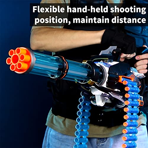 Image of Gatling Toy Gun Soft Bullet Toy Gun for Kids,Gatling Shooting Model Kit for Adults,Automatic Gatling Blasting Toy Foam Blaster with 80 Soft Foam Bullets,Kids' Revolving Toy Gun