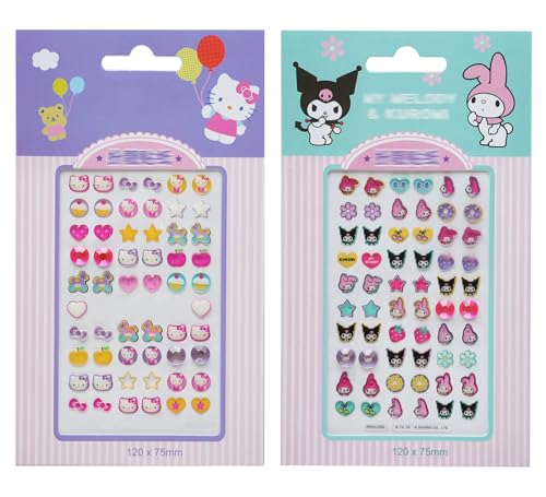 Stick on Earrings for Little Girls 4-6 - Kids Girls Stick on Earrings Cute Colorful Toddlers 3D Sticker Self-Adhesive Craft Gem Jewelry Stickers