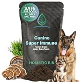 Holistic Bin Canine Super Immune Blend | Nutrient-Rich Dog Food Toppers, Plant-Based Supplements for Pets | Greens, Mushrooms and Probiotic Wellness Blend | Ideal for Aging Dogs | Immune Powder (100g)