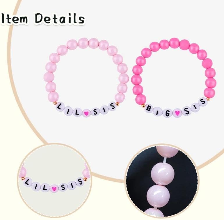 yaozeio Little Big Sister Gift Bracelet for Women Christmas Birthday Gifts for Sisters Matching Adjustable Bracelets for Sister Friends Beaded Bracelet for Big Sis Lil Sis Friendship Gifts Bracelets - Image 7