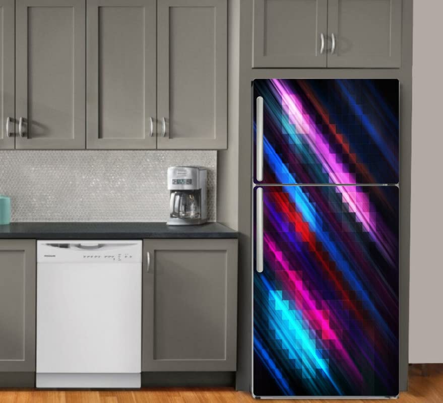 Psychedelic Collection Abstract Design Colourfull Design Fridge Sticker Fridge Wrap Decorative Sticker (PVC Vinyl 160x60)-PSY_PCFS343