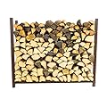 Woodhaven Brown 5 Foot 1/4 Cord Plus - Heavy Duty Indoor Outdoor Firewood Storage Log Rack And Optional Seasoning Cover - Metal Firewood Rack - Made in the USA (No Cover)