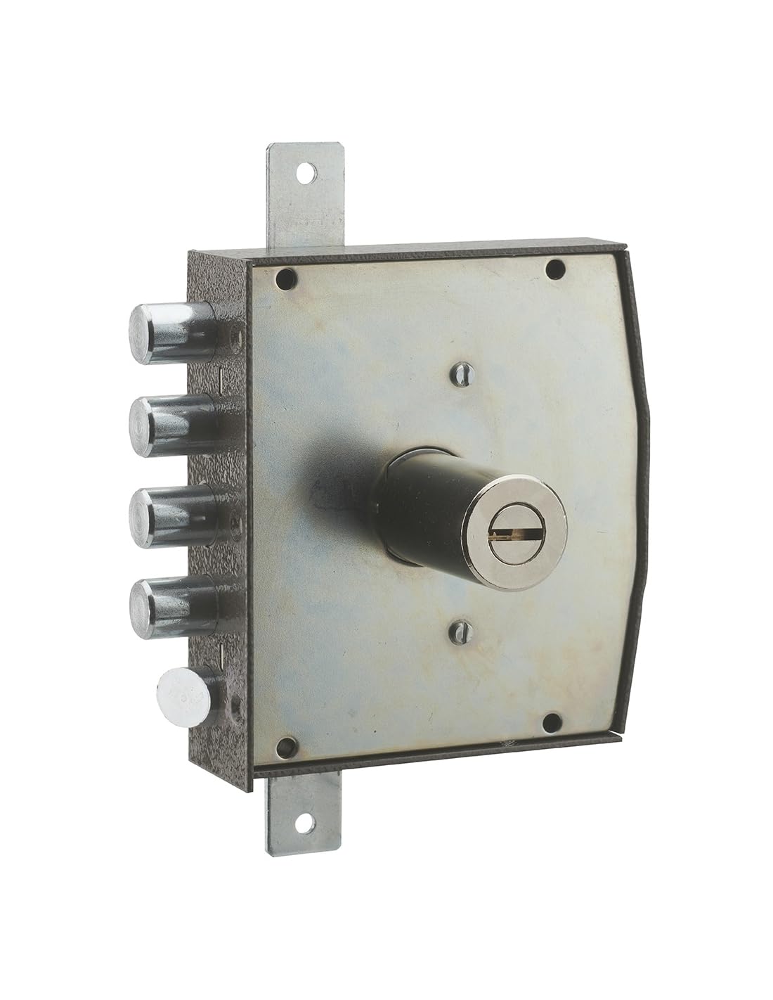 THIRARD - Cerradura de Sobreponer de Doble Entrada para Puerta de Entrada - Caja y Gálibo Acero - Cierre a Tres Puntos - 154 x 140 mm - 3 Puntos - Derecha - 5 Llaves - Negro