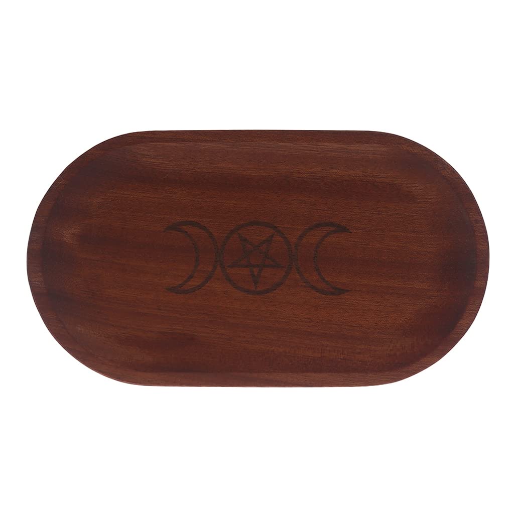 MALSSE Oval Shape Wood Serving Plate Serving Trays Fruit Dessert Cake Candy Tea Platter Wooden Tray for Home Decor Wood Fruit Plate