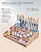 tinctor Wooden Paint Organizer & Paint Brush Holder, for 44 Bottles & 22 Brushes Storage - Craft Acrylic Miniature Paint Rack