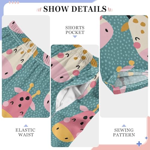 ZZKKO Cute Giraffe Faces Boys Pants for Kids Jogger Pants with Pockets S-XL4