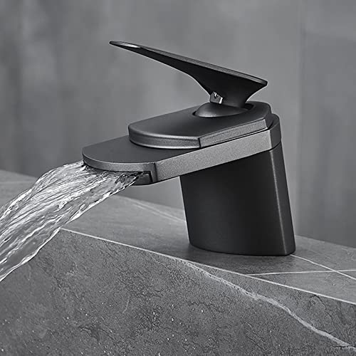 Grifos de lavabo baño cascada monomando de latón para lavabo de agua fría caliente