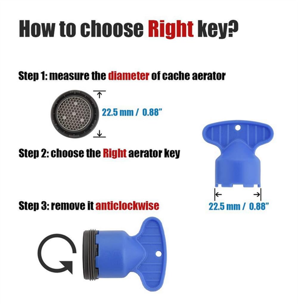 pz/set ABS Chiave di riparazione per aeratore rubinetto nascosto Chiave maschio Filettatura Chiave di ricambio per la rimozione del filtro del rubinetto di risparmio idrico, 10 set, Chiave per aerato
