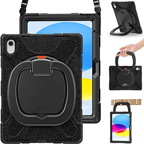 Protection iPad 10e génération A2696 antichoc silicone avec bandoulière et support