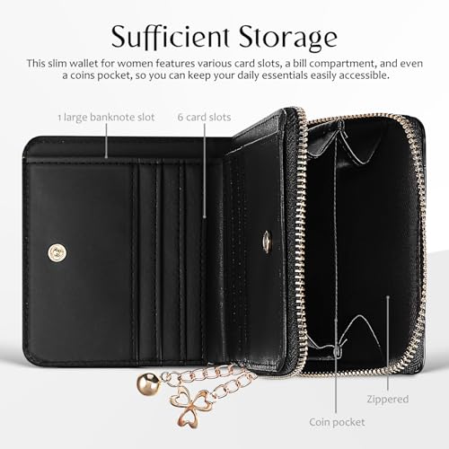 Didiseaon Coin Purse for Women Stylish Handheld Wallet with Multiple Card Slots Coin Pocket for Everyday Use and Special Occasions Capacity Secure Zipper Closure3