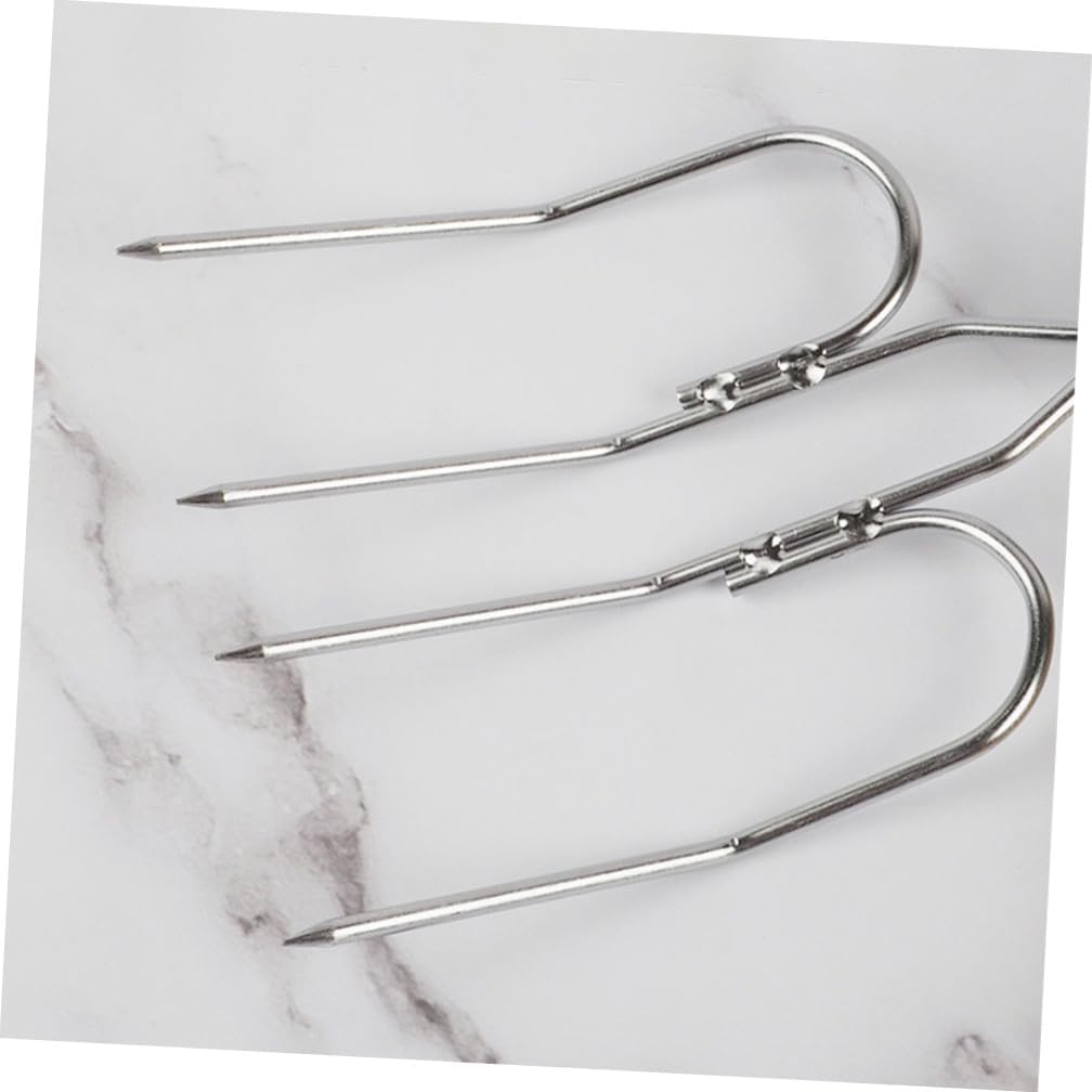 2pcs Large Stainless Steel Bbq Cooking Forks Turkey Lifters Poultry Meat Carving Tools for Outdoor Grilling and Roasting