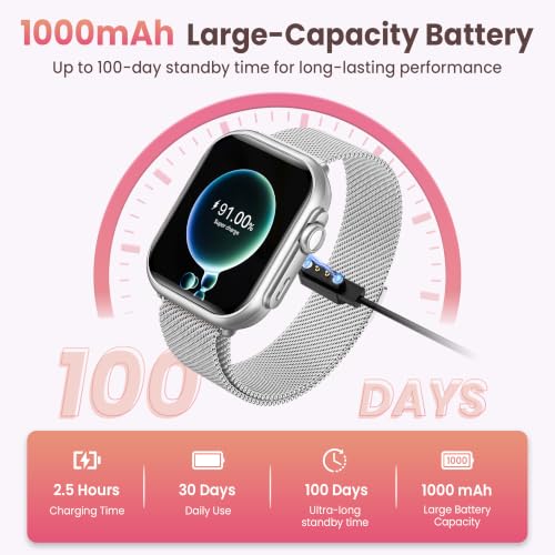 Smart Watch for Women,Fitness Watch Tracker with1000mAh Battery&2 Bands - image 2