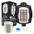 20-Stage Shower Filter – High-Performance Filter Shower Head for Hard Water, 2 Replacement Cartridges, Supports Skin & Hair Comfort,Matte Black Finish