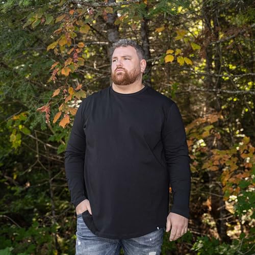 STRONGSIZE Men's Big and Tall Long Sleeve Shirts – Longer Length Long Sleeve Crewneck T-Shirt3