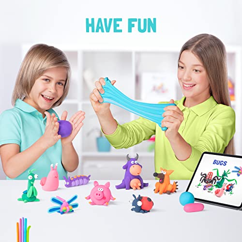 Image of Hey Clay Animals - Claymate Rabbit - Colorful Modeling Air Dry Clay for Kids - Air Dry Clay Kit 3 Cans with Fun Interactive App