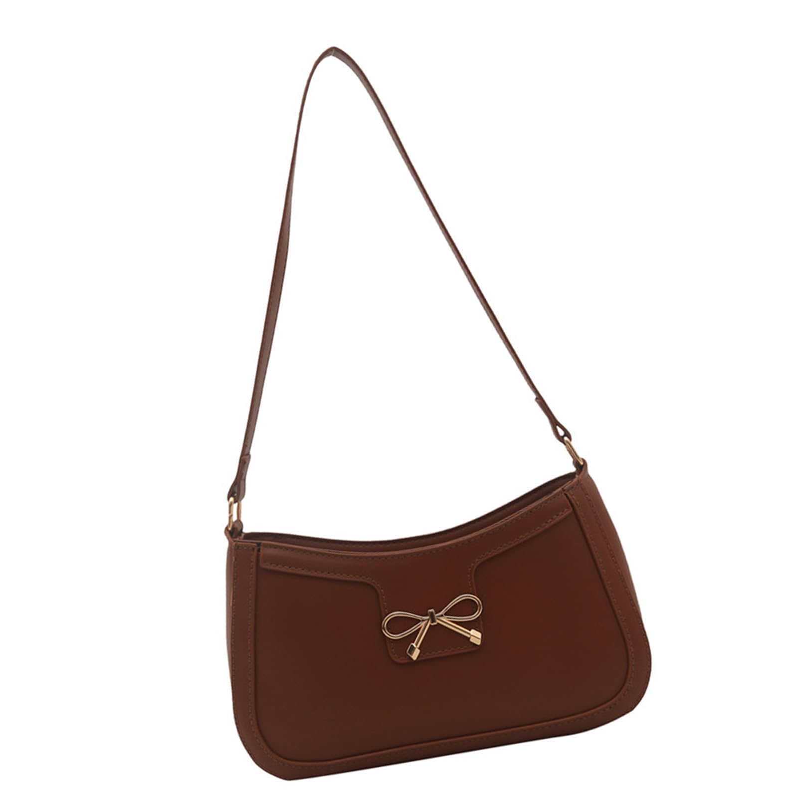 Elnwnnkc Sophisticated Armpit Bag for Women Bows Handbag PU Leather Shoulder Bags Trendy Underarm Purse for Various Occasion Women Handbag
