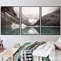 3 Piece Framed Canvas Wall Art Winter Lake Canvas Prints Home Artwork Decoration for Living Room,Bedroom - 16