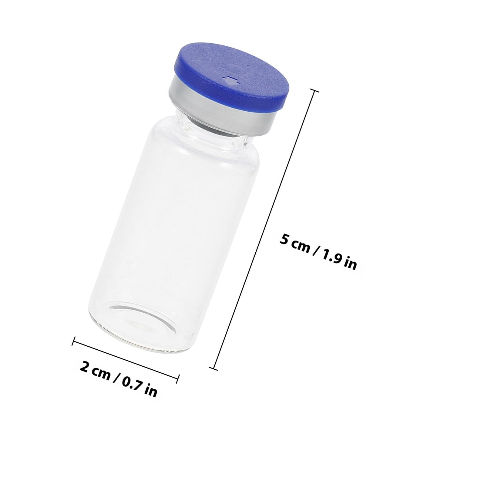 Botellas de Vidrio Transparente 10ml con Tapa, 100 Unidades, Buen Sellado y Diseño Estable para Almacenamiento de Reactivos en Laboratorio
