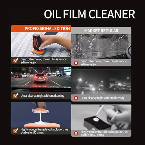 Hand-Held Glass Emulsion Cleaner, Q4 Glass Guard, Ölfilm Entferner für Auto windschutzscheibe, Oil Film Cleaning Brush, for Windows, Mirrors Surfaces